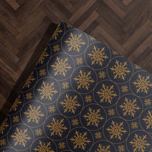 Vintage Christmas Wrapping Paper Holiday Gift Wrap Snowflake Gift Wrap Elegant Christmas Gift Wrap Seasonal Gift Wrap Gold Gift Wrap