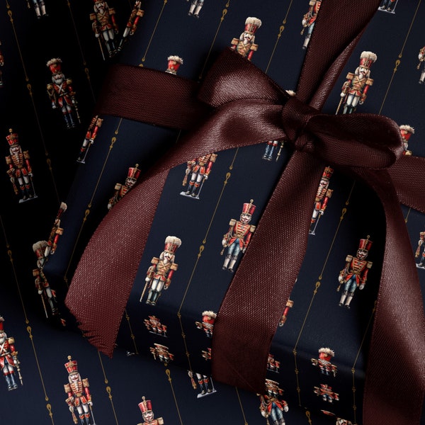 Nutcracker Wrapping Paper Holiday Gift Wrap Nutcracker Gift Wrap Elegant Christmas Gift Wrap Christmas Wrapping Paper Seasonal Gift Wrap