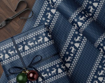 Cozy Christmas Sweater Gift Wrap Reindeer Wrapping Paper Christmas Present Paper Festive Decor Holiday Wrapping Paper Christmas Party Gift