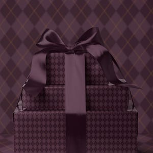 Argyle Purple Wrapping Paper Birthday Purple Plaid Gift Wrap Mom Anniversary Gift for Her Vintage Wrapping Paper Craft Decoupage Paper