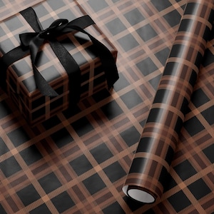 Elegant Plaid Wrapping Paper Holiday Gift Wrap Tartan Gift Wrap Luxury Christmas Gift Wrap Christmas Wrapping Paper Brown Gift Wrap