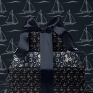 Sailboat Gift Wrap Paper Boating Gift for Men Sailboat Print Wrapping Paper Roll Yacht Gift Wrap Package Paper Sailor Gift Father Day Gift