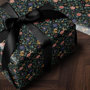 Botanical Garden Wrapping Paper Roll Elegant Gift Wrap Rose Wrapping Paper Lovely Design Gift Wrap Wedding Wrapping Paper Botanical Print