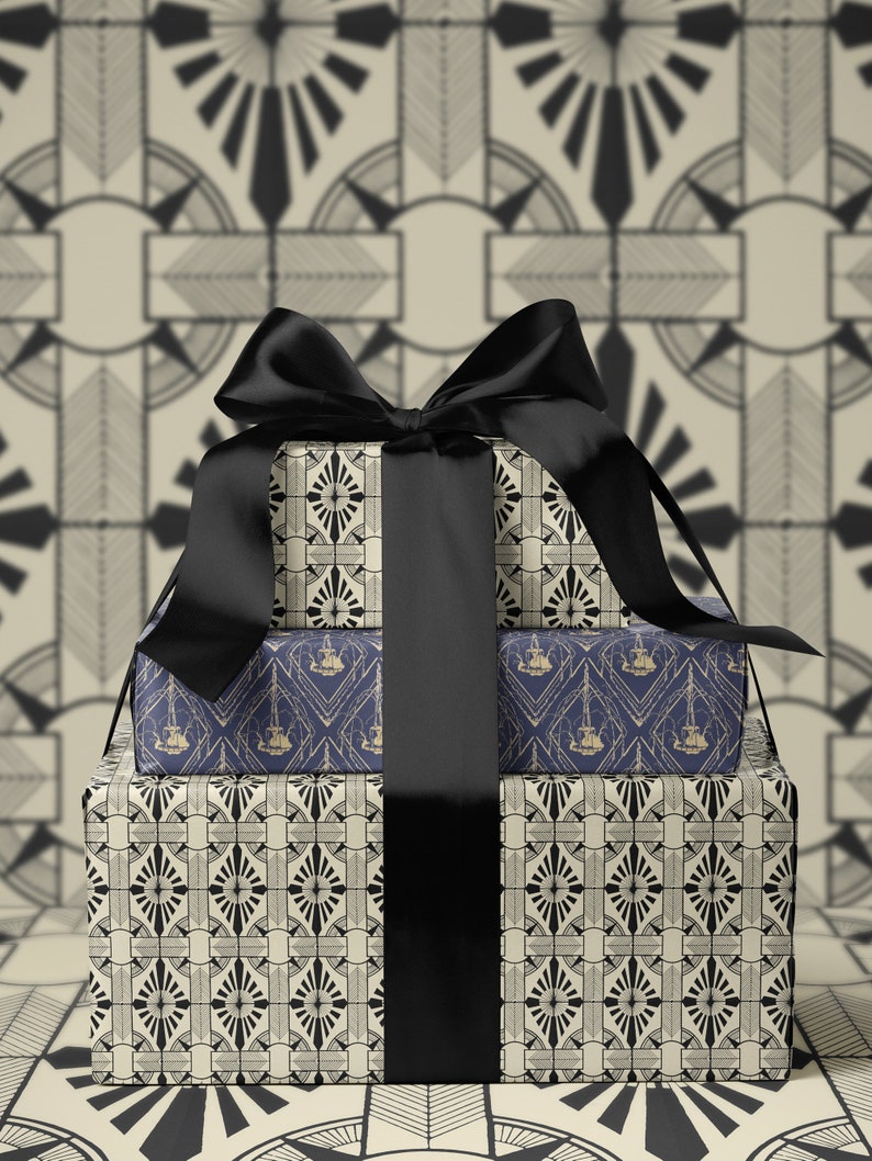 Classy Christmas Gift Wrap Paper Holiday Wrapping Paper Art Deco Decor Christmas Party Gift Idea Wedding Gift Wrap Vintage Wrapping Paper