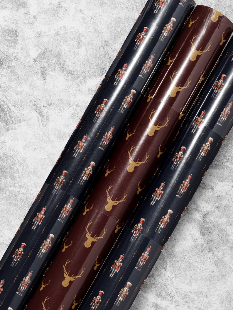 Christmas Wrapping Paper Holiday Gift Wrap Nutcracker Gift Wrap Elegant Christmas Gift Wrap Vintage Gift Wrap Seasonal Gift Wrap Christmas
