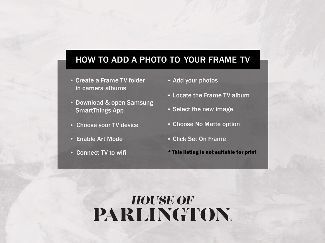 Samsung Frame TV Art 4k Digital Download Smart TV Art Mode Etsy