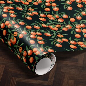 Fruit Wrapping Paper Moody Gift Wrap Orange Wrapping Paper Birthday Gift Wrap Tropical Gift Wrap Moody Wrapping Paper For Special Occasion