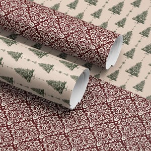 White Christmas Tree Wrapping Paper Holiday Gift Wrap Xmas Decoration Christmas Present Wrapping Roll Festive Decor Classic Gift Wrap Paper