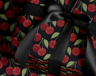 Sexy Wrapping Paper Red Gift Wrap Cherry Wrapping Paper Birthday Gift for Anniversary Gift Wrap Cherry Gift Wrap Romantic Gift Wrap For Her