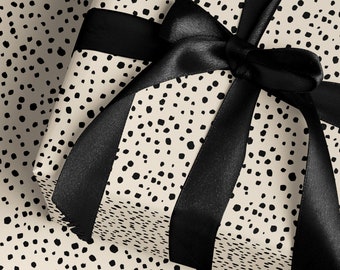 Spot Wrapping Paper Dalmatian Gift Wrap Animal Print Wrapping Paper Elegant Gift Wrap Birthday Gift Wrap Special Occasion Gift Wrap Black