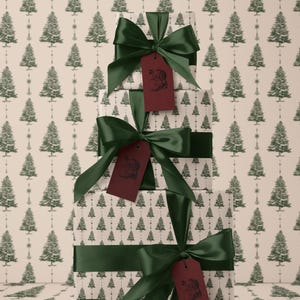 White Christmas Tree Wrapping Paper Holiday Gift Wrap Xmas Decoration Christmas Present Wrapping Roll Festive Decor Classic Gift Wrap Paper