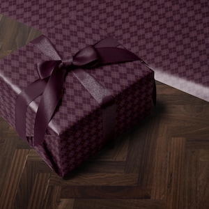 Argyle Purple Wrapping Paper Birthday Purple Plaid Gift Wrap Mom Anniversary Gift for Her Vintage Wrapping Paper Craft Decoupage Paper