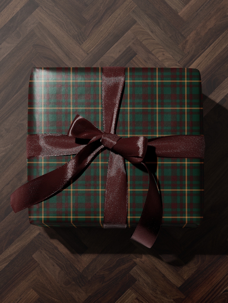 Traditional Christmas Plaid Wrapping Paper Holiday Gift Wrap Tartan Gift Wrap Green Christmas Gift Wrap Christmas Wrapping Paper Plaid