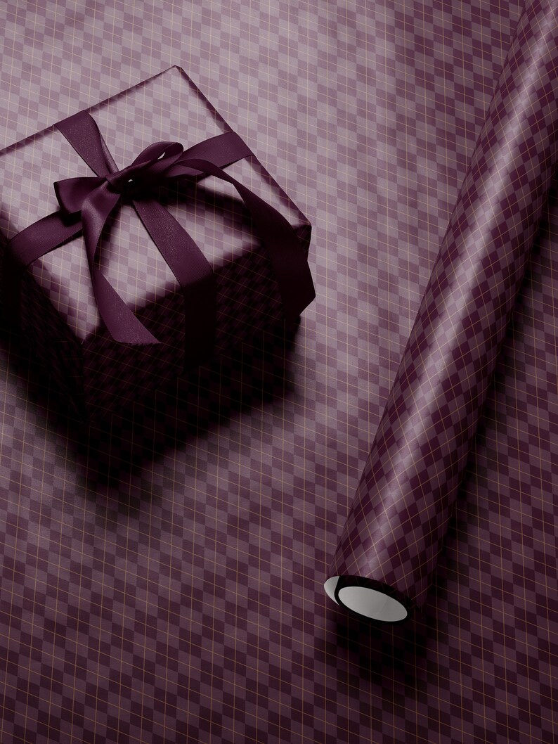 Purple Gift Wrap Paper Christmas Gift Package for Her Baby Shower Gift Wrap Christmas Wrapping Paper Plaid Gift Wrap Wedding Gift Wrap Rol