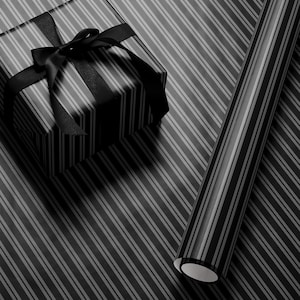 Gothic Gift Wrap Black Stripe Wrapping Paper Elegant Gift Wrap Classic Wrapping Paper Holiday Gift Wrap Chic Wrapping Paper Birthday Gift