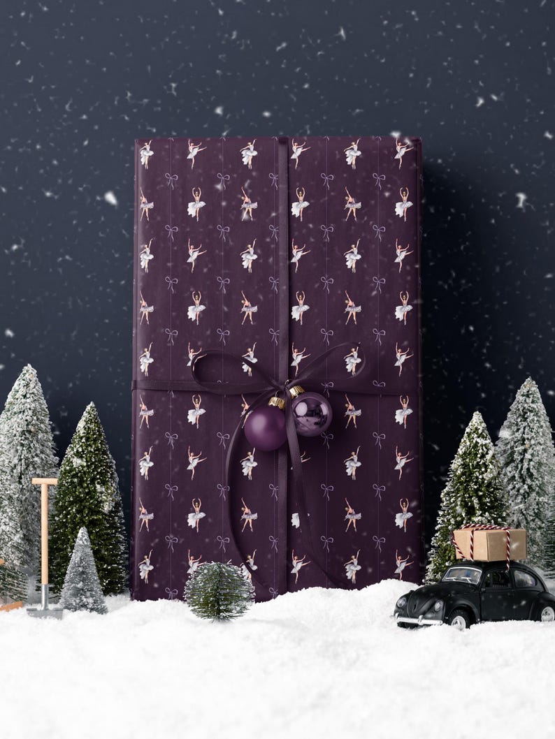 Ballerina Wrapping Paper Girl Gift Wrap Nutcracker Gift Wrap Elegant Christmas Gift Wrap Ballet Wrapping Paper Christmas Gift Wrap Girl