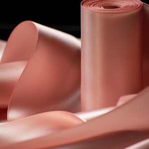 Wide Rose Gold Satin Ribbon for Gift Wrapping 4 Inch Luxury Ribbon for Statement Bows Wedding Decor Holiday Gift Packaging Large Bow Ribbon