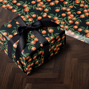 Fruit Wrapping Paper Moody Gift Wrap Orange Wrapping Paper Birthday Gift Wrap Tropical Gift Wrap Moody Wrapping Paper For Special Occasion