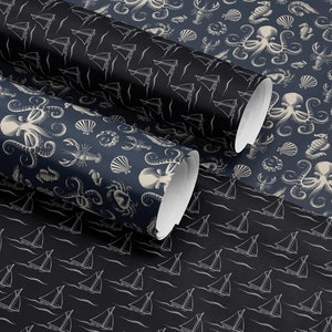 Sailboat Gift Wrap Paper Boating Gift for Men Sailboat Print Wrapping Paper Roll Yacht Gift Wrap Package Paper Sailor Gift Father Day Gift