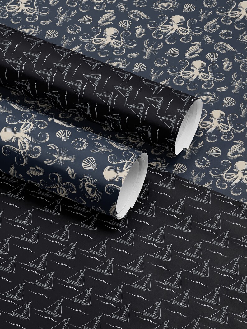 Sailboat Gift Wrap Paper Boating Gift for Men Sailboat Print Wrapping Paper Roll Yacht Gift Wrap Package Paper Sailor Gift Father Day Gift
