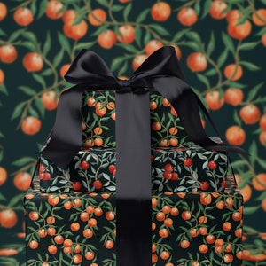 Fruit Wrapping Paper Moody Gift Wrap Orange Wrapping Paper Birthday Gift Wrap Tropical Gift Wrap Moody Wrapping Paper For Special Occasion