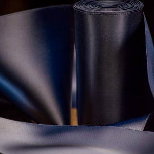 Wide Navy Satin Ribbon for Gift Wrapping 4 Inch Luxury Ribbon for Statement Bows Wedding Decor Holiday Gift Packaging Large Bow Ribbon