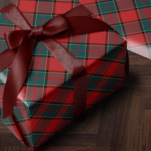 Christmas Plaid Wrapping Paper Nostalgic Christmas Gift Wrap Red and Green Paper Festive Decor Holiday Wrapping Paper Christmas Party Gift