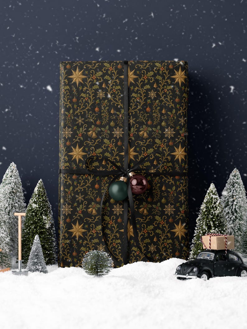 Christmas Gift Wrap Holiday Wrapping Paper Nostalgic Christmas Wrapping Paper Festive Decor Christmas Party Gift Idea Christmas Home Decor