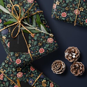 Botanical Garden Wrapping Paper Roll Elegant Gift Wrap Rose Wrapping Paper Lovely Design Gift Wrap Wedding Wrapping Paper Botanical Print