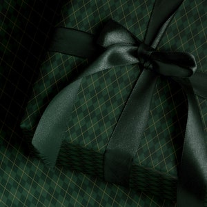 Green Wrapping Paper Plaid Gift Wrap Christmas Gift Wrapping Paper Holiday Gift Wrap Argyle Wrapping Paper Green Plaid Gift Wrap for Him