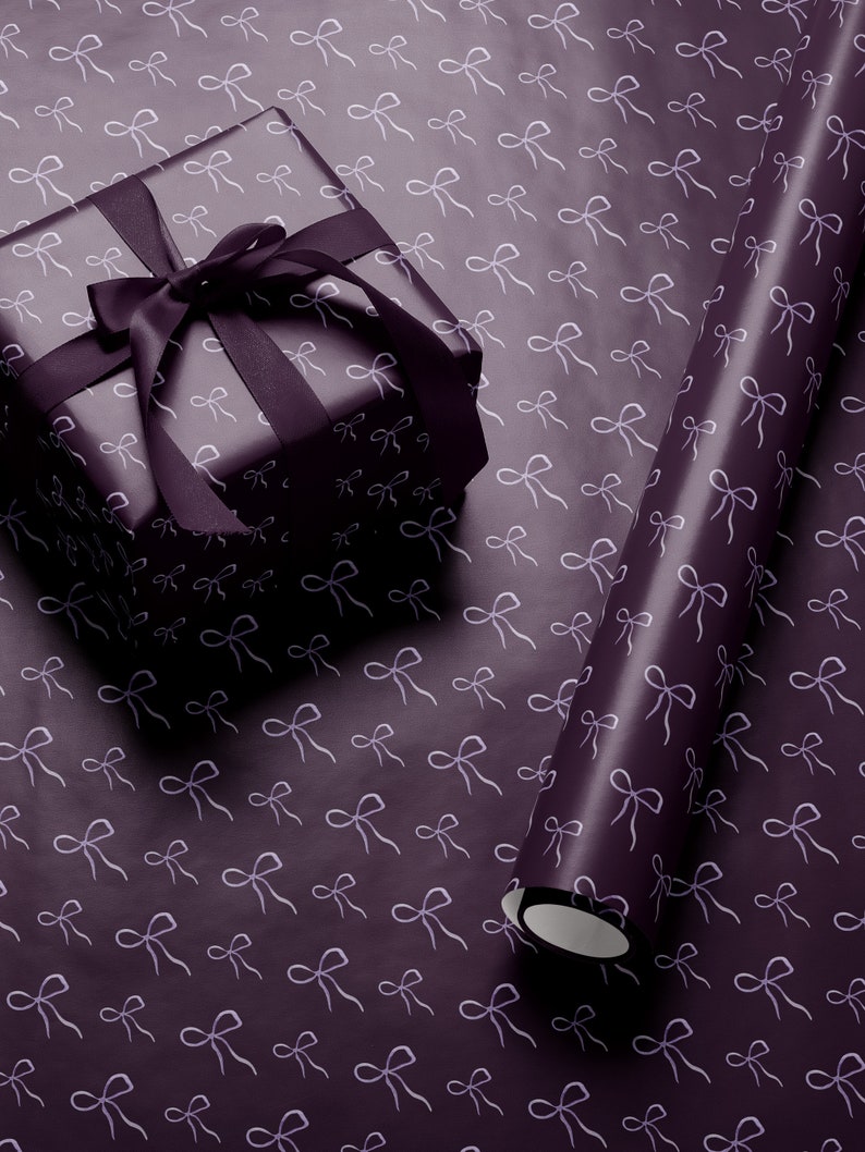 Purple Bow Wrapping Paper Cute Gift Wrap Christmas Decor Elegant Gift Wrap Ballet Decor Ballerina Wrapping Paper Kid Birthday Party Favor