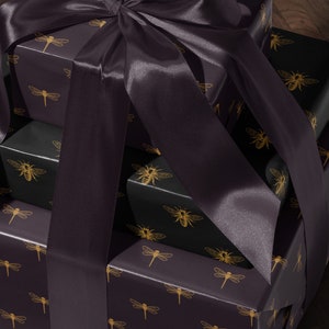 Dragonfly Gift Wrap Roll Wrapping Paper Print Dragonfly Gift for Her Bug Lover Elegant Gift Wrap Garden Lover Gift for Women Wedding Gift