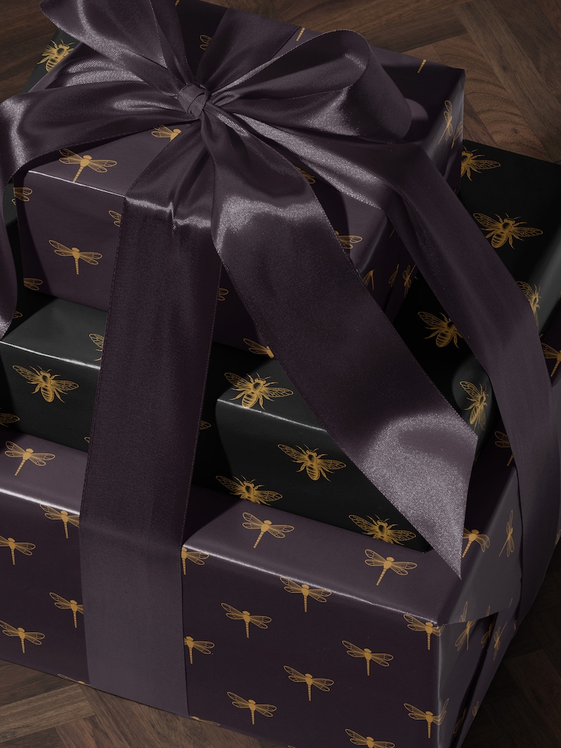 Dragonfly Gift Wrap Roll Wrapping Paper Print Dragonfly Gift for Her Bug Lover Elegant Gift Wrap Garden Lover Gift for Women Wedding Gift