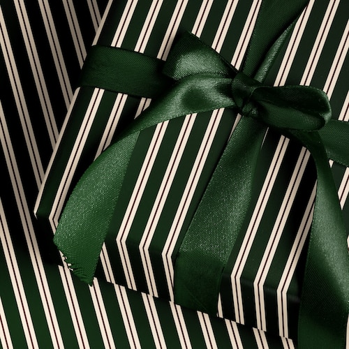 Striped Wrapping Paper Holiday Gift Wrap Green Gift Wrap Elegant Christmas Gift Wrap Vintage Gift Wrap Seasonal Gift Wrap Stripes Green