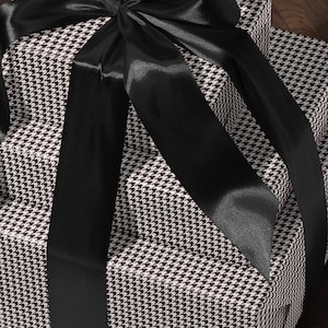 Houndstooth Gift Wrap Paper Vintage Wrapping Paper Black and White Plaid Gift Wrap College Gift for Her Decorative Paper Wrapping Supplies