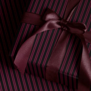 Pink and Black Striped Gift Wrap Moody Wrapping Paper Halloween Party Decor Fall Gift Wrap Romantic Gift for Her Birthday Gift Gothic Decor