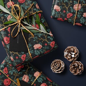 Gothic Floral Wrapping Paper Garden Party Gift Wrap Vintage Wrapping Paper Botanical Print Wedding Gift Wrapping Paper Pattern Gift Wrap Mom