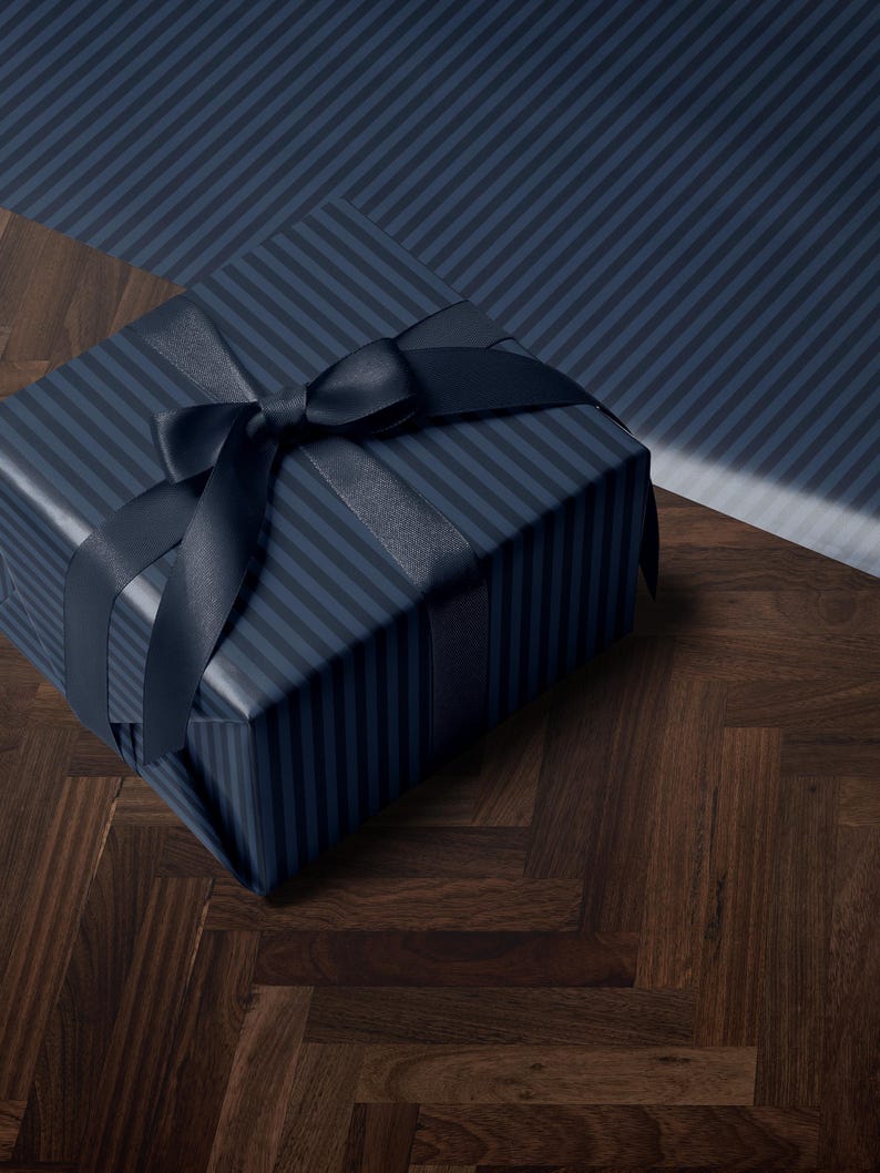 Blue Stripe Gift Wrap Blue Wrapping Paper Christmas Party Gift Idea Children Gift Wrap Birthday Wrapping Paper Vintage Wrapping Paper Boy