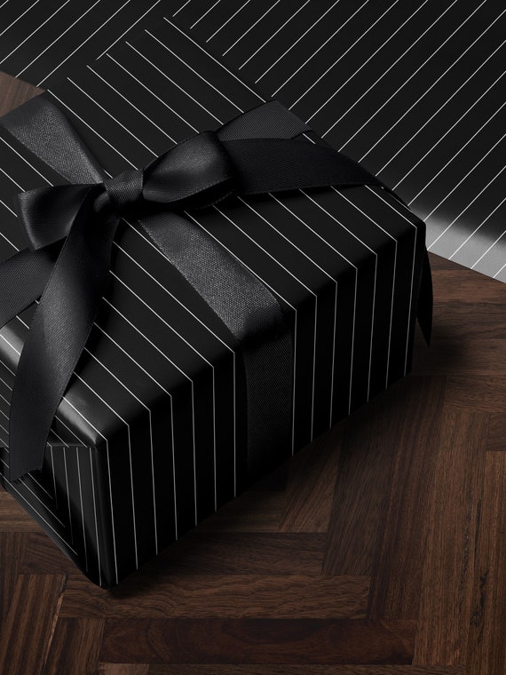 Pinstripe Wrapping Paper Wedding Gift Wrap Roll Wrapping Paper Print Gift for Boyfriend Birthday Father Day Gift Dad Son Elegant Gift Wrap