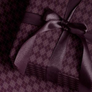 Argyle Purple Wrapping Paper Birthday Purple Plaid Gift Wrap Mom Anniversary Gift for Her Vintage Wrapping Paper Craft Decoupage Paper