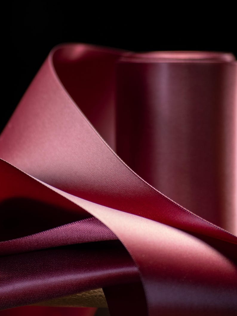 Wide Burgundy Satin Ribbon for Gift Wrapping 4 Inch Luxury Ribbon for Statement Bows Wedding Decor Holiday Gift Packaging Large Bow Ribbon