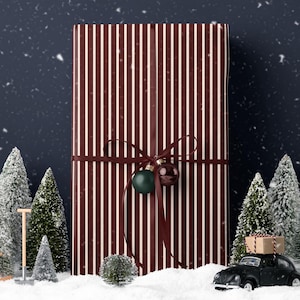 Red Striped Wrapping Paper Holiday Gift Wrap Christmas Gift Wrap Elegant Christmas Gift Wrap Red Wrapping Paper Gift Wrap Seasonal Gift Wrap