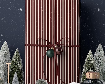 Red Striped Wrapping Paper Holiday Gift Wrap Christmas Gift Wrap Elegant Christmas Gift Wrap Red Wrapping Paper Gift Wrap Seasonal Gift Wrap
