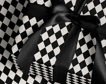 Harlequin Wrapping Paper Wedding Gift Wrap Wedding Wrapping Paper Checkered Gift Wrap Elegant Gift Wrap for Special Occasion Wrapping Paper
