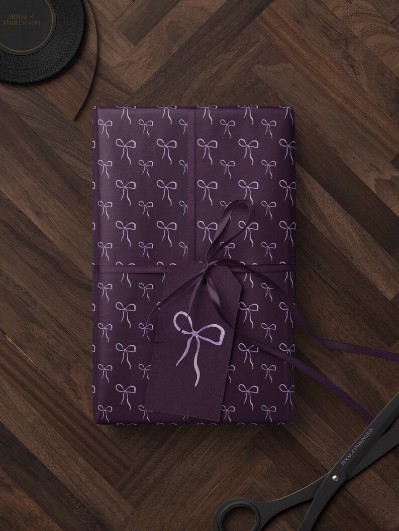 Purple Bow Wrapping Paper Cute Gift Wrap Christmas Decor Elegant Gift Wrap Ballet Decor Ballerina Wrapping Paper Kid Birthday Party Favor