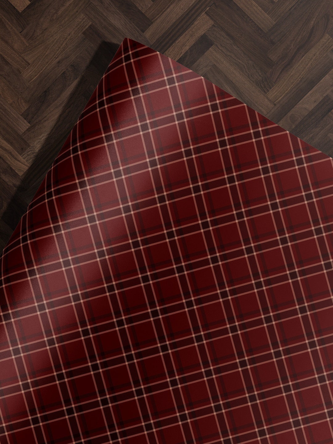Red Plaid Wrapping Paper Holiday Gift Wrap Tartan Gift Wrap Traditional