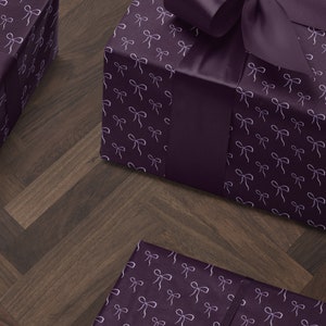 Purple Bow Wrapping Paper Cute Gift Wrap Christmas Decor Elegant Gift Wrap Ballet Decor Ballerina Wrapping Paper Kid Birthday Party Favor