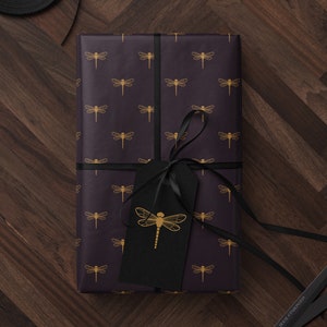 Dragonfly Gift Wrap Roll Wrapping Paper Print Dragonfly Gift for Her Bug Lover Elegant Gift Wrap Garden Lover Gift for Women Wedding Gift