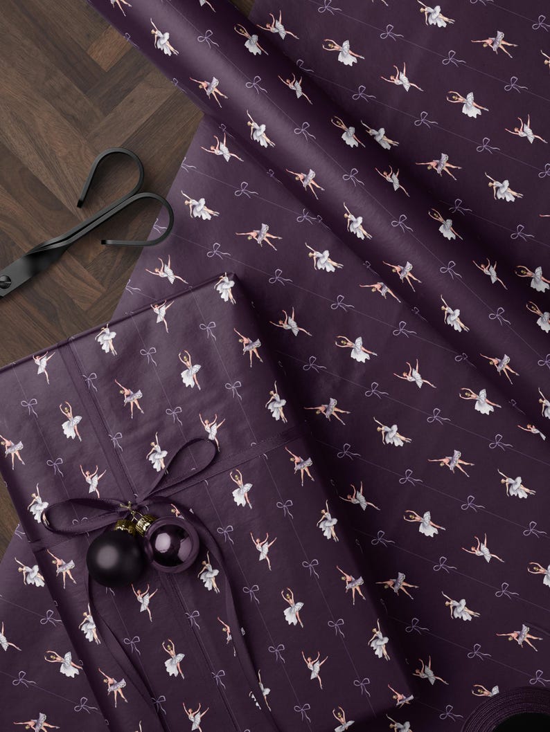 Ballerina Wrapping Paper Girl Gift Wrap Nutcracker Gift Wrap Elegant Christmas Gift Wrap Ballet Wrapping Paper Christmas Gift Wrap Girl
