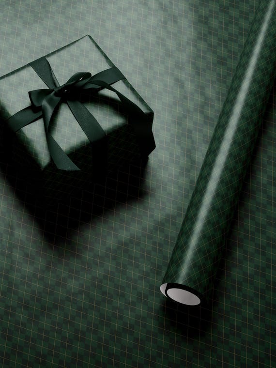 Green Argyle Wrapping Paper Birthday Gift Wrapping Paper Golf Gift Wrap Christmas Wrapping Paper Green Plaid Gift Wrap for Him Gift Brother